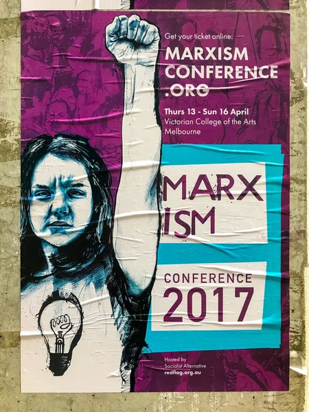 Pos Konferensi Marxisme - Melbourne Australia Stok Foto