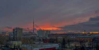 Moskova 1 üzerinde akşam gökyüzü