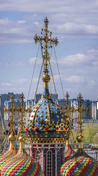 Dome and cross. Church of the Cathedral of the Blessed Virgin. — Stock Photo, Image