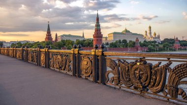 Gün batımında Moskova Kremlin