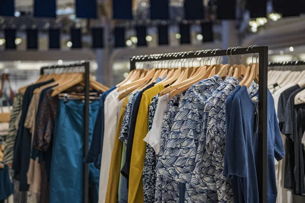 Elegant women clothes in a luxury store in Paris.