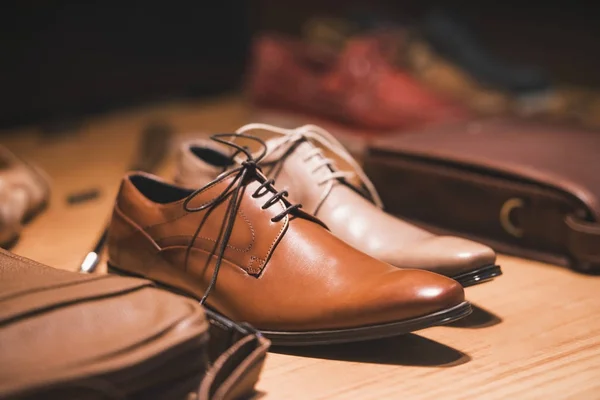 Zapatos Lujo Para Hombre Una Tienda París — Foto de Stock