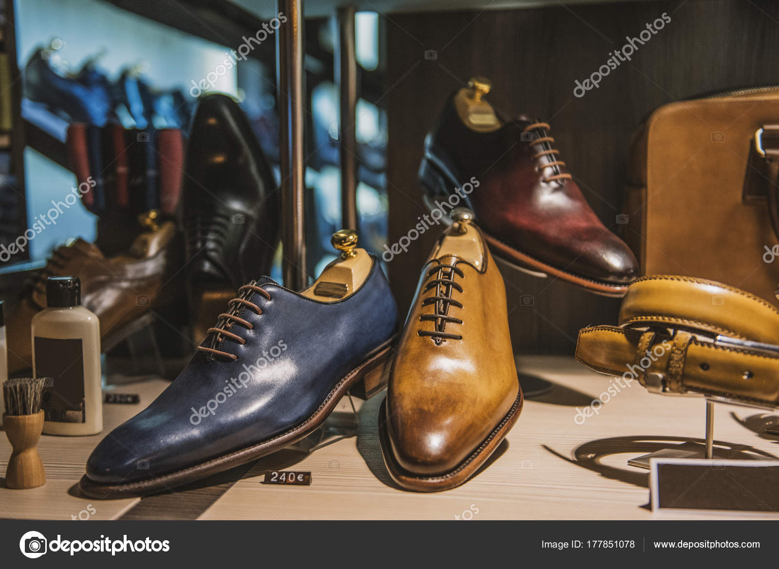 Men Shoes Luxury Shop Paris Stock Photo 