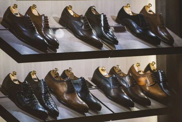 Men Shoes Luxury Shop Paris — Stock Photo, Image