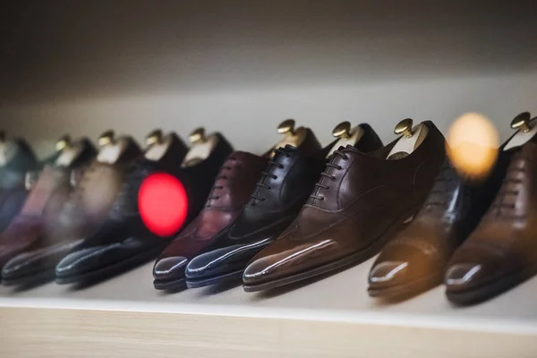 Men shoes in a luxury shop in Paris