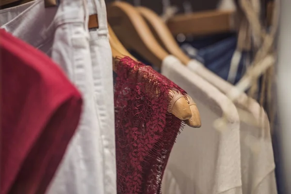 Fancy Clothing Racks Store Paris — Stock Photo, Image