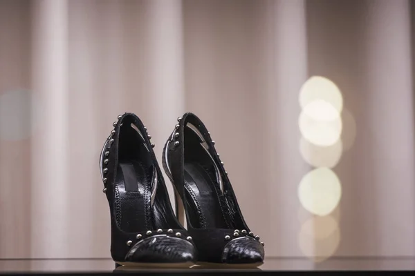 Fancy woman shoes in a luxury store in Paris