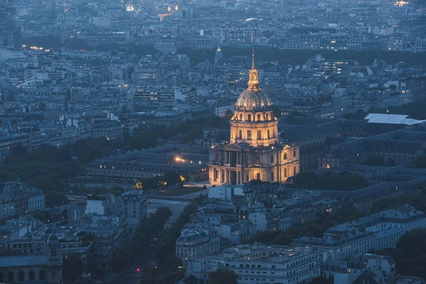 Paris at night with Invalides Dome in front