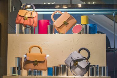 Bir mağaza Paris'te lüks kadın çantaları