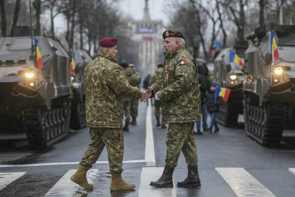 Bucareste Romênia Dezembro 2019 Desfile Militar Durante Celebração Dia Nacional — Fotografia de Stock