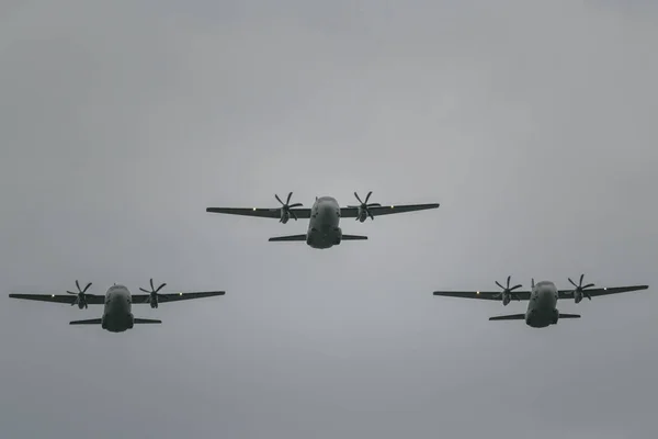 Bucarest Rumania Diciembre 2019 Aviones Militares Durante Desfile Del Día — Foto de Stock