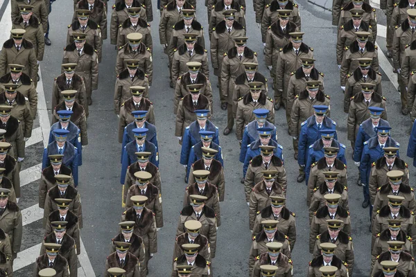 Bucarest Roumanie Décembre 2019 Des Pompiers Militaires Roumains Défilent Devant — Photo