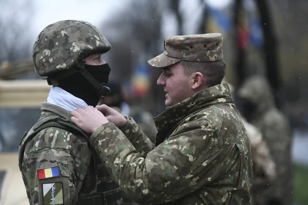 Bucarest Rumania Diciembre 2019 Desfile Militar Durante Celebración Del Día — Foto de Stock