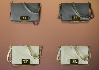 Milan, İtalya - 22 Şubat 2019: 2019 Milano 'da bir mağazada Furla lüks çantalar.