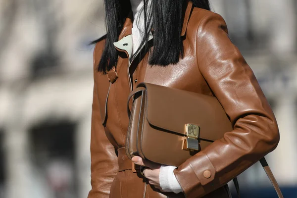 Paris França Fevereiro 2019 Aparência Rua Detalhes Durante Fashion Week — Fotografia de Stock