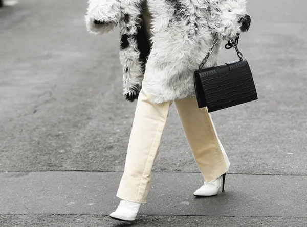 Paris France March 2019 Εμφάνιση Street Style Λεπτομερώς Κατά Διάρκεια — Φωτογραφία Αρχείου