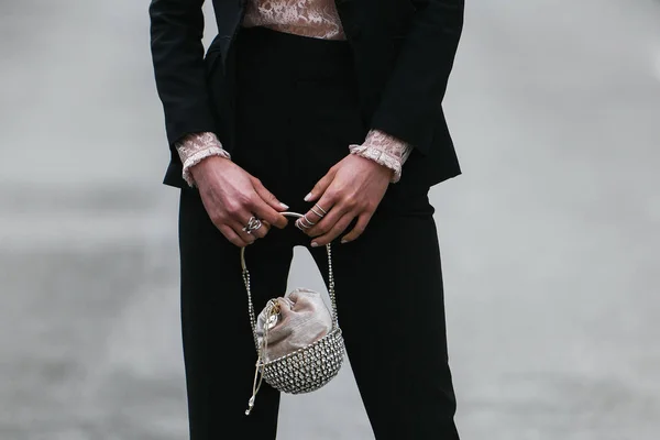 Paris France March 2019 Street Style Appearance Detail Fashion Week — ストック写真