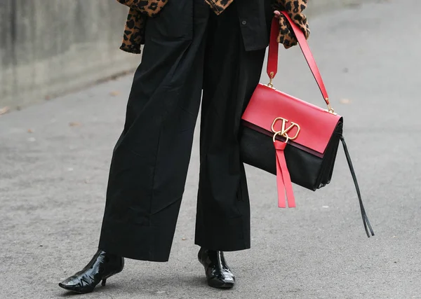 Parigi Francia Marzo 2019 Aspetto Street Style Dettaglio Durante Fashion — Foto Stock