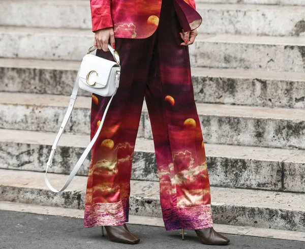 Paris France March 2019 Street Style Appearance Detail Fashion Week — Stock Photo, Image