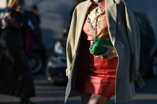 Milan Italy February 2020 Street Style Detail Accesories Clothingstreet Style — Stock Photo, Image