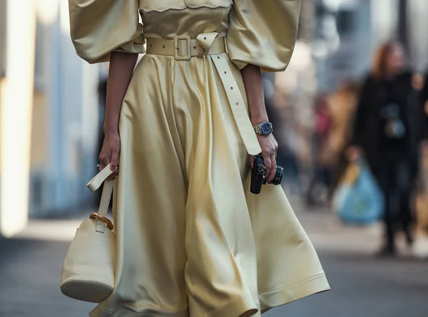 Milánó Olaszország Február 2020 Street Style Outfit Streetstylefw20 — Stock Fotó