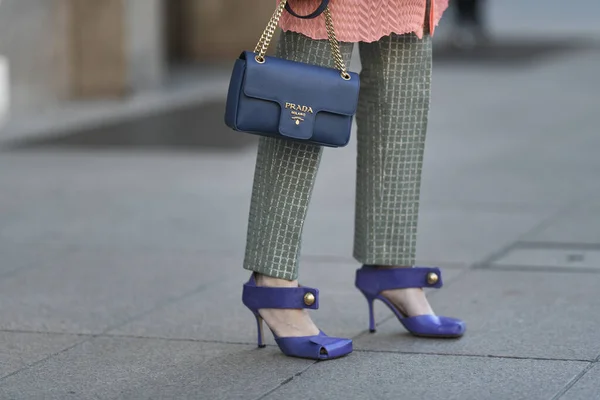 Milano Febbraio 2020 Street Style Outfit Streetstylefw20 — Foto Stock