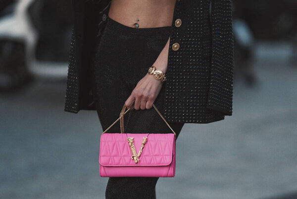 Milan, Italy - February 21, 2020: Street style outfit - streetstylefw20