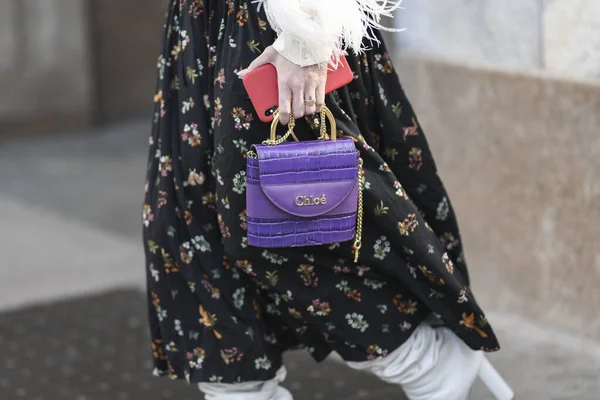 Milan Italy February 2020 Street Style Outfit Streetstylefw20 — Stock Photo, Image