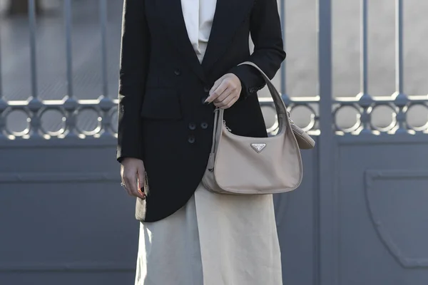 Milan Italy February 2020 Street Style Outfit Streetstylefw20 — Stock Photo, Image