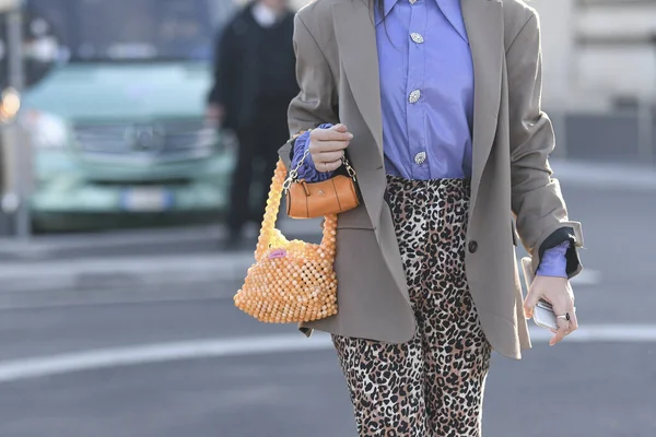 Milan Italy February 2020 Street Style Outfit Streetstylefw20 — Stockfoto