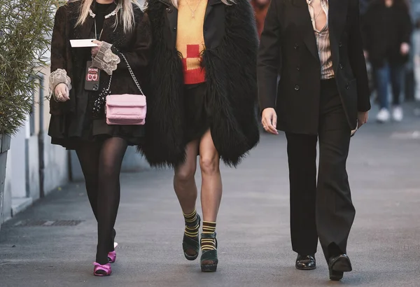 Milano Febbraio 2020 Street Style Outfit Streetstylefw20 — Foto Stock