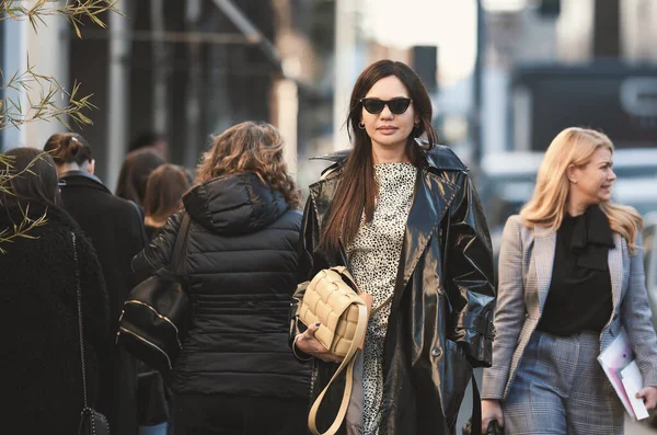 Milan Italy February 2020 Street Style Appearance Milan Fashion Week — Φωτογραφία Αρχείου