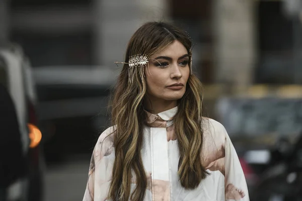 Milano Febbraio 2020 Street Style Durante Milano Fashion Week Streetstylefw20 — Foto Stock