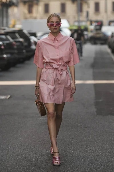 Milan Italy February 2020 Street Style Appearance Milan Fashion Week — Stock Photo, Image