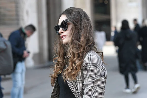 Milano Febbraio 2020 Street Style Durante Milano Fashion Week Streetstylefw20 — Foto Stock