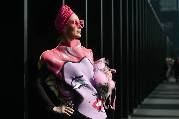 Milan Italie Février 2020 Apparition Street Style Pendant Fashion Week — Photo