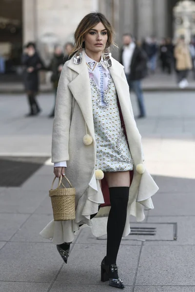 Milán Italia Febrero 2020 Angela Rozas Saiz Antes Desfile Moda —  Fotos de Stock