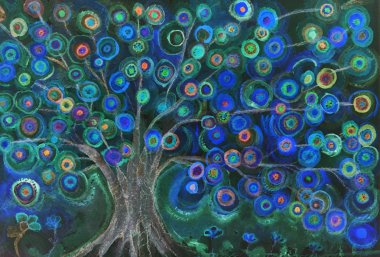 Geceleri bir ağaç üzerinde büyüyen lolipop hayal. 