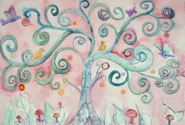 Hayali bir turkuaz deli ağacı.