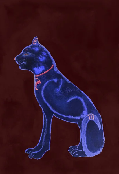 Velvet Blue Sfinx Bordeaux Bakgrund Badda Tekniken Ger Mjuk Fokus — Stockfoto