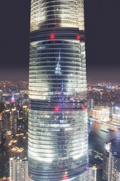 Redaktionell Shanghai Kina April 2019 Utsikt Över Shanghai Tower Natten — Stockfoto