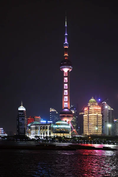 Editorial Šanghaj Čína Dubna 2019 Pohled Oriental Pearl Tower Řeku — Stock fotografie