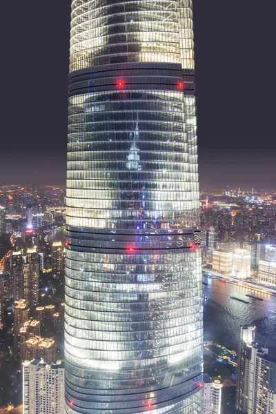 Editorial Shanghai China Abril 2019 Vista Torre Shanghai Por Noche Fotos de stock