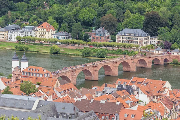 Szerkesztőség Heidelberg Baden Wurttemberg Germany August 2019 Lenézve Heidelbergi Neckar — Stock Fotó