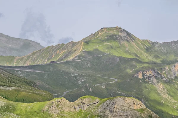 Uitzicht Edelweissspitze Zijn Toegangsweg Tijdens Het Beklimmen Van Grossglockner High — Stockfoto