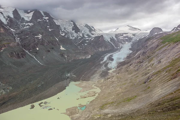 Amplia Vista Del Johannisberg Del Glaciar Pasterze Desde Kaiser Franz —  Fotos de Stock