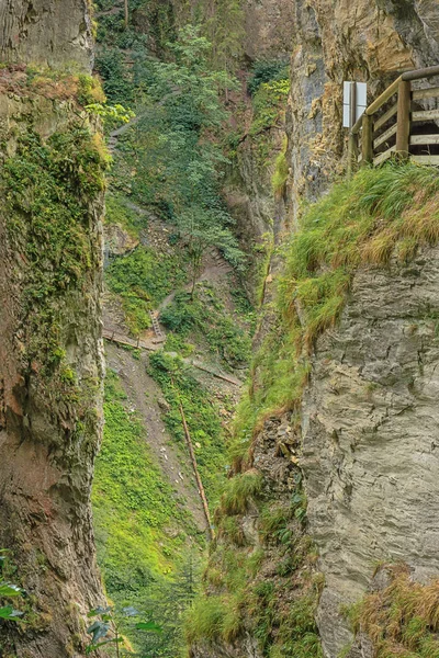 Escombros Caídos Árvores Kitzlochklamm Desfiladeiro Profundo Perto Zell See — Fotografia de Stock