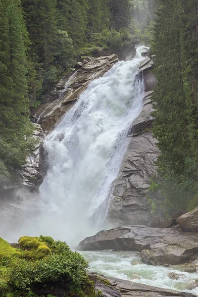 Vista Das Cachoeiras Krimml Entre Ponto Vista Jagasprung Bergersteig Caminho — Fotografia de Stock
