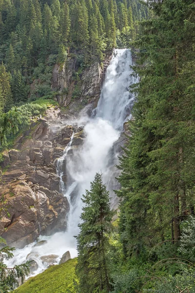 Vista Das Cachoeiras Krimml Ponto Vista Bergerblick Caminho Para Parte — Fotografia de Stock