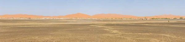 Panorama Sand Dunes Erg Chebbi Merzuga Foreground — Stockfoto